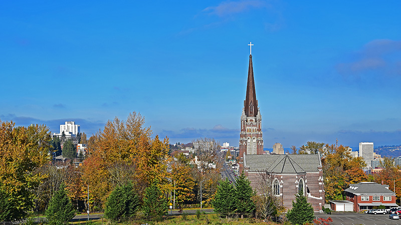 Catholic Church in Fall