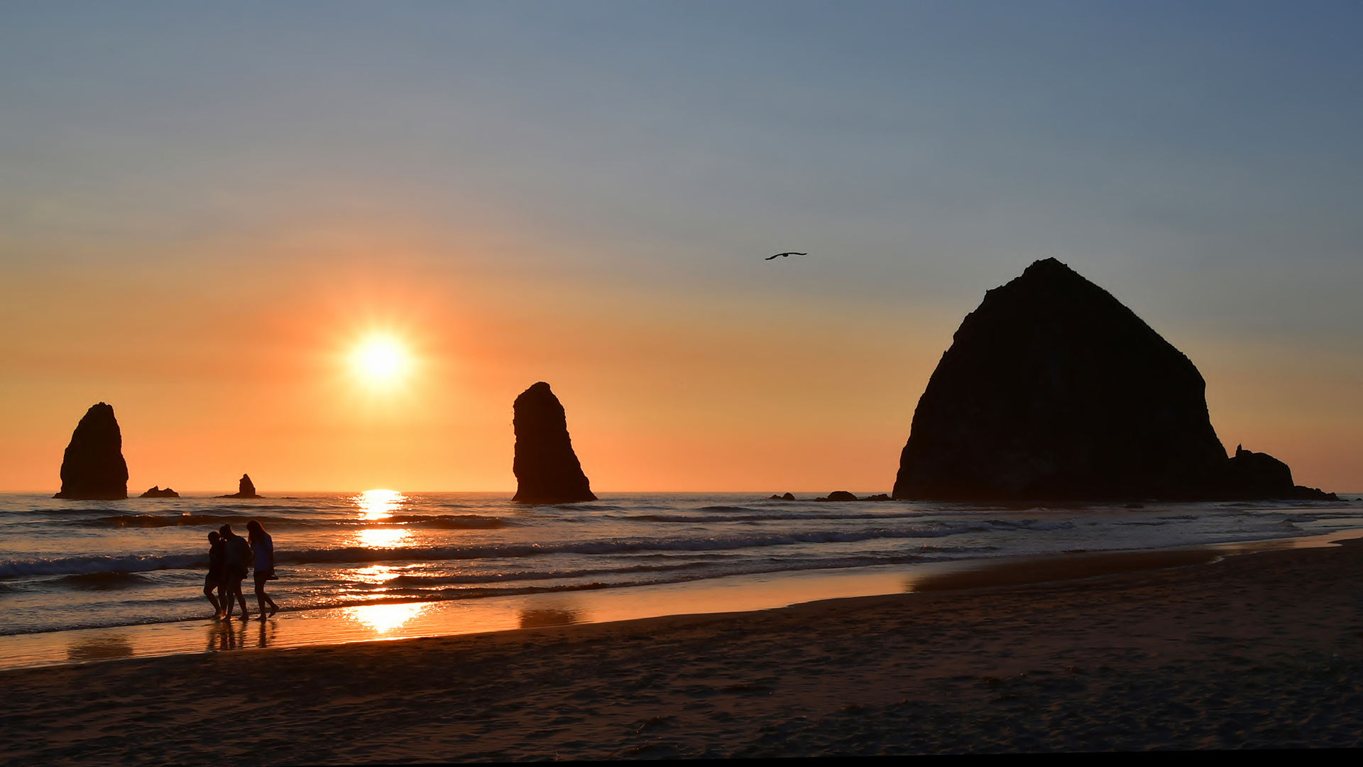 Sunset at Haystack Rock, Cannon Beach